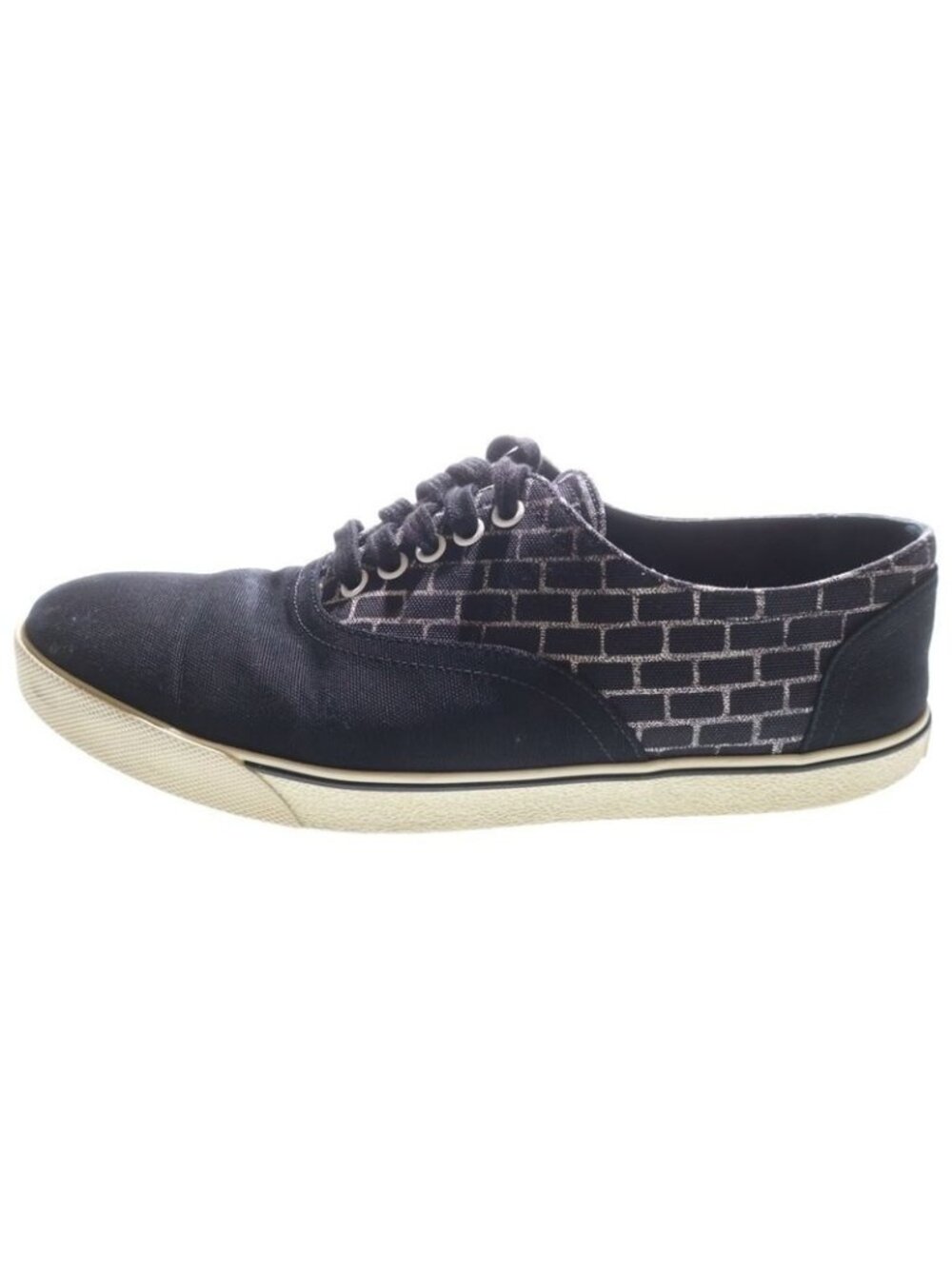 Celine Canvas Low Cut Sneakers Black White